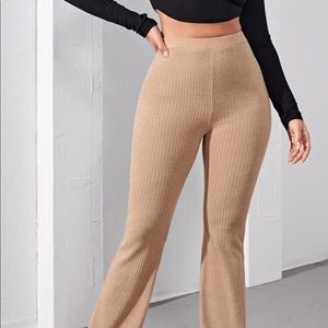SHEIN flare Leg Rib-knit pants